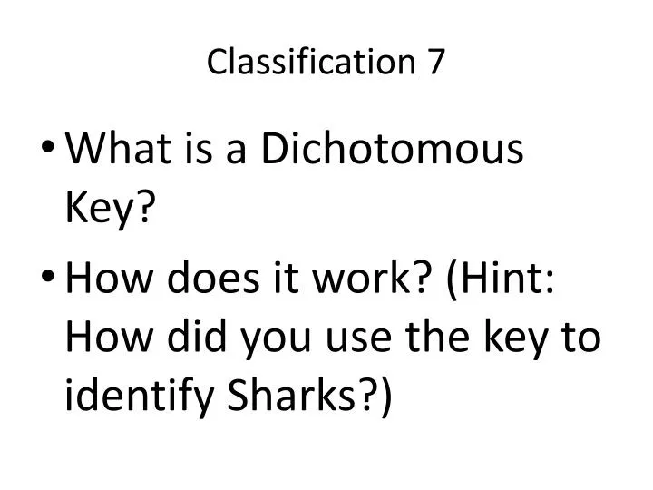 classification 7