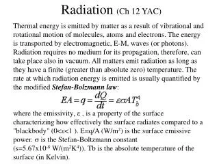 Radiation (Ch 12 YAC)