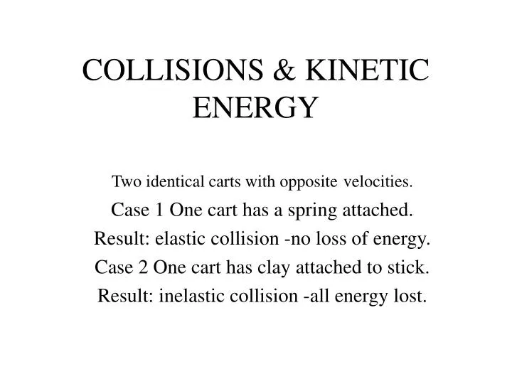 collisions kinetic energy