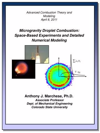 Advanced Combustion Theory and Modeling April 8, 2011