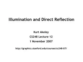 Illumination and Direct Reflection