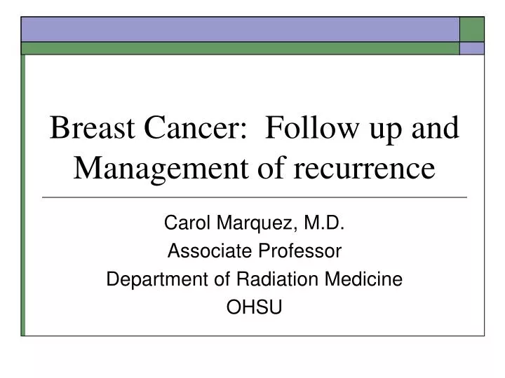 breast cancer follow up and management of recurrence