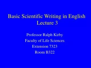 Basic Scientific Writing in English Lecture 3