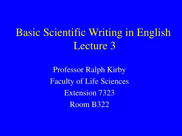 basic scientific writing in english lecture 3