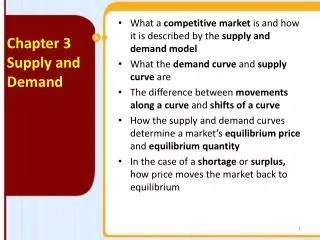 What a competitive market is and how it is described by the supply and demand model