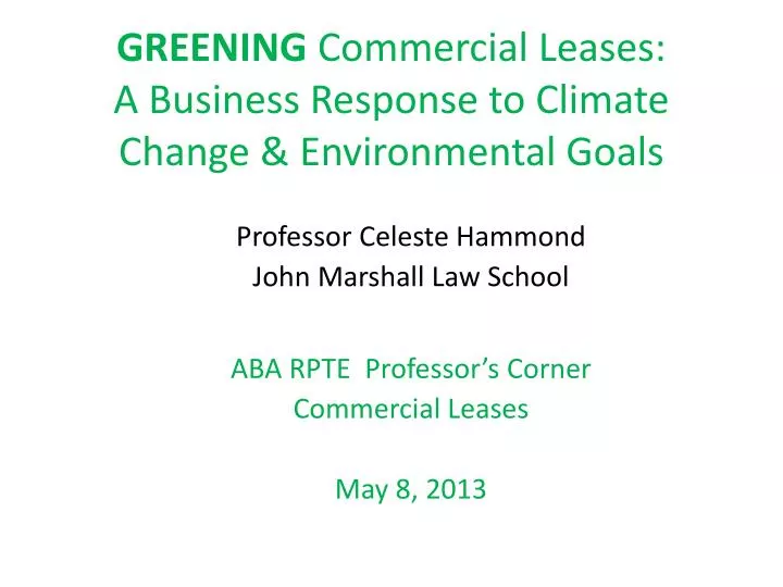 greening commercial leases a business response to climate change environmental goals