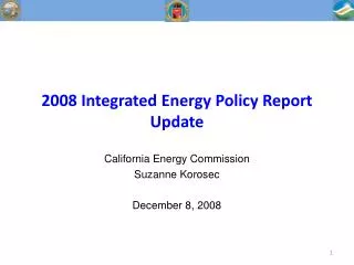 2008 Integrated Energy Policy Report Update