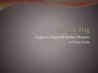 Unit 6 Trig