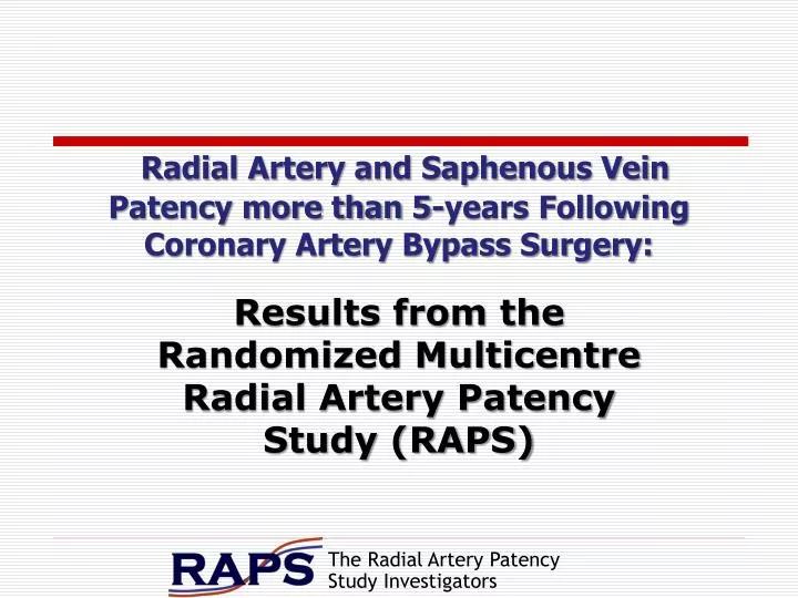 radial artery and saphenous vein patency more than 5 years following coronary artery bypass surgery