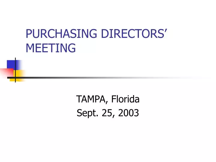 purchasing directors meeting