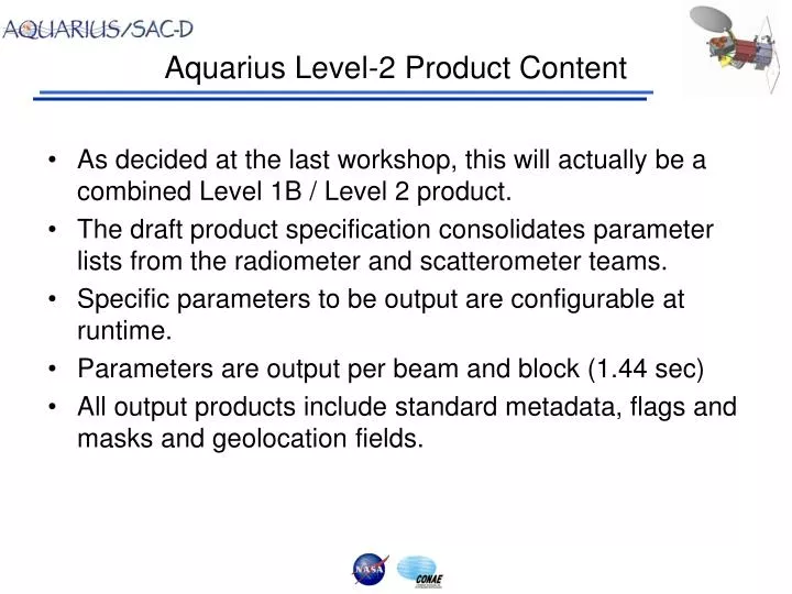 aquarius level 2 product content
