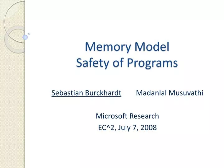 memory model safety of programs