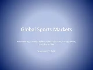 Global Sports Markets