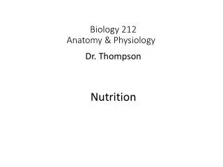 Biology 212 Anatomy &amp; Physiology I