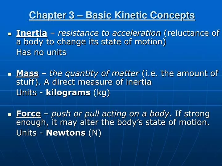 chapter 3 basic kinetic concepts