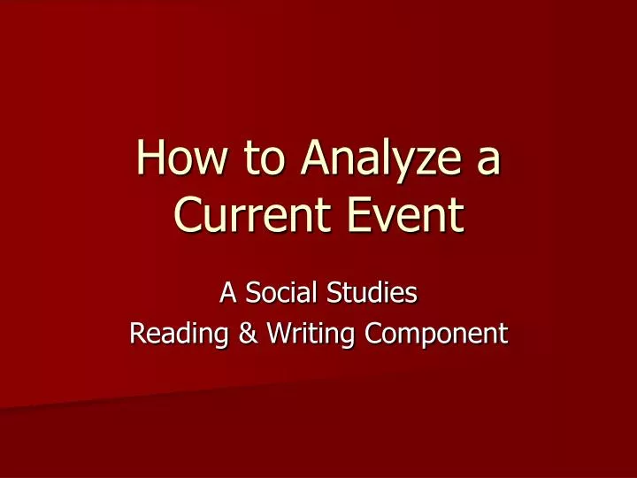 how to analyze a current event