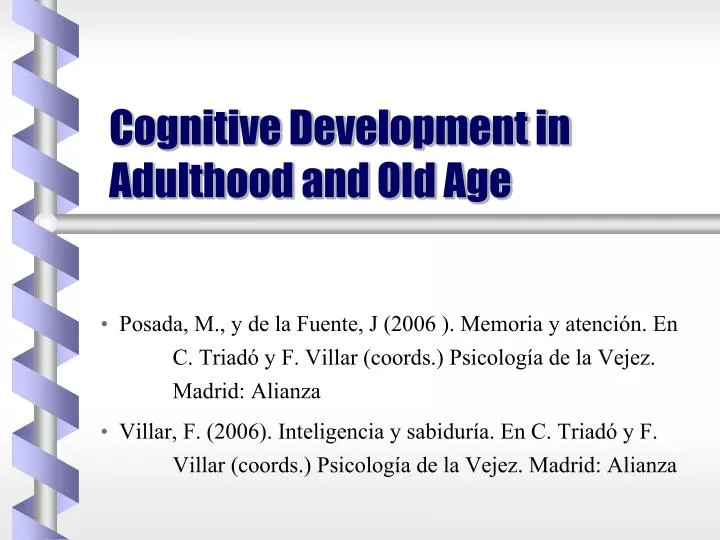 cognitive development in adulthood and old age