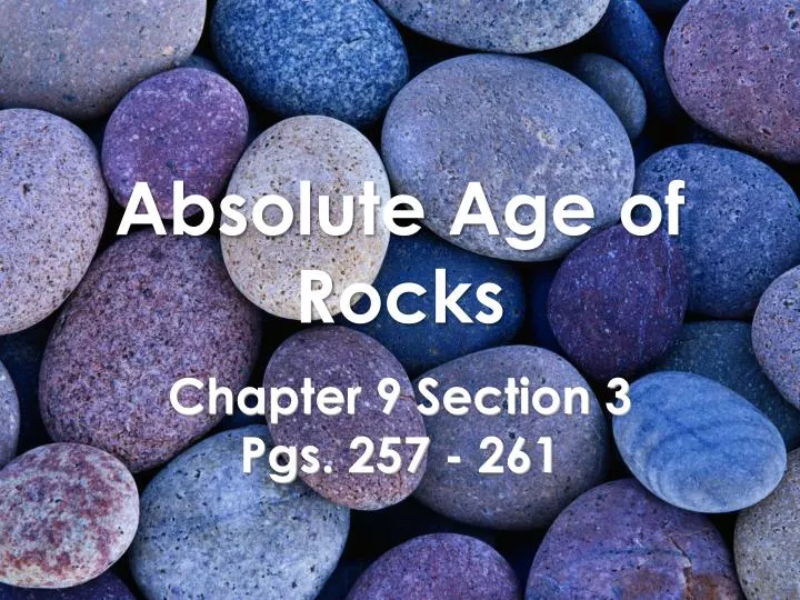 absolute age of rocks