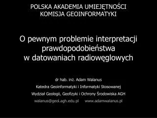 O pewnym problemie interpretacji prawdopodobie?stwa w datowaniach radiow?glowych