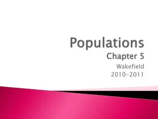 Populations Chapter 5