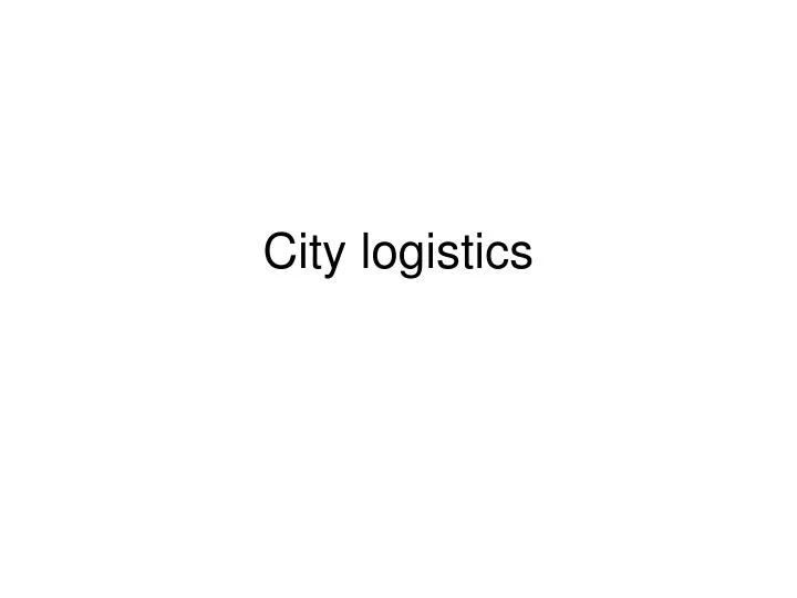city logistics