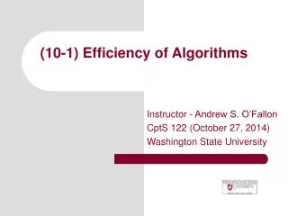 (10-1) Efficiency of Algorithms