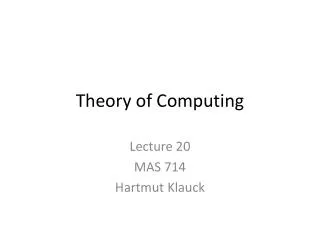 Theory of Computing