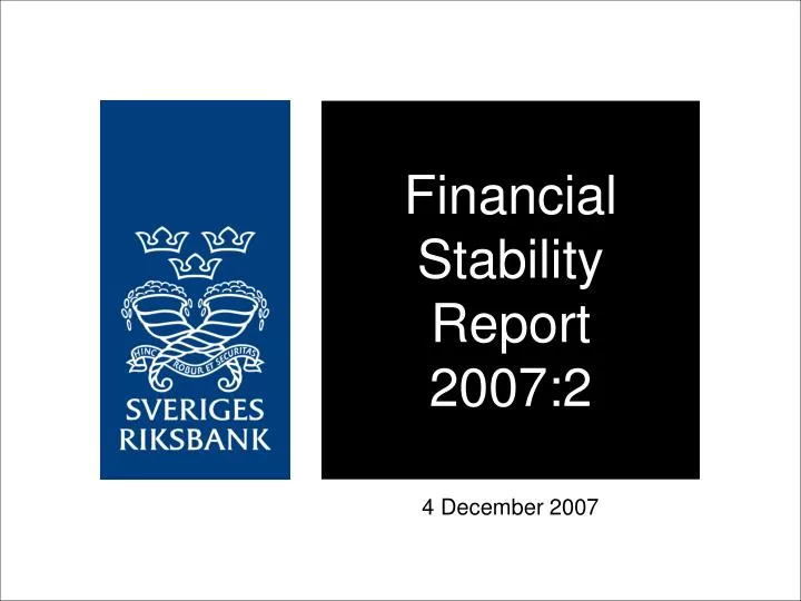 financial stability report 2007 2