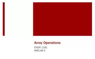 Array Operations