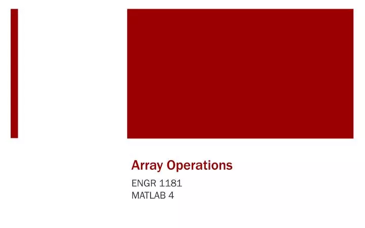 array operations