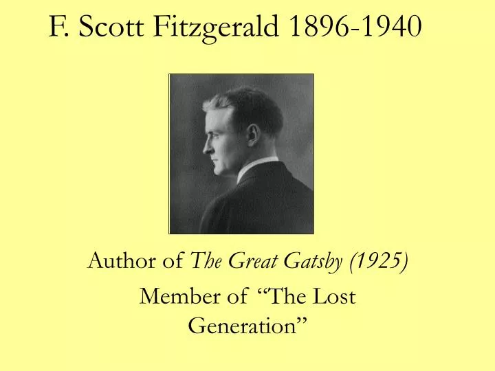 f scott fitzgerald 1896 1940