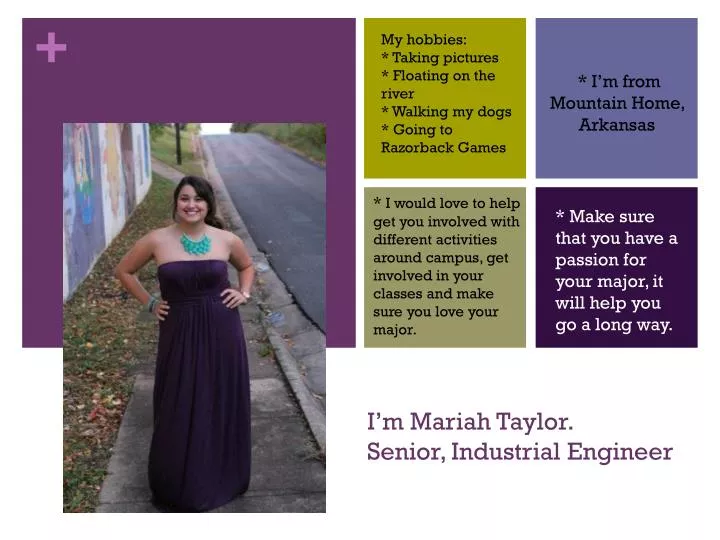 i m mariah taylor senior industrial engineer