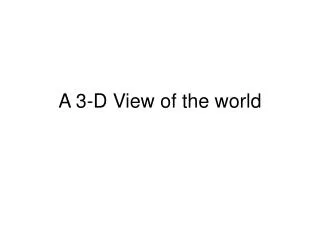 A 3-D View of the world