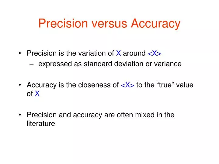 precision versus accuracy