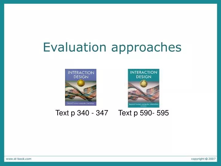 evaluation approaches