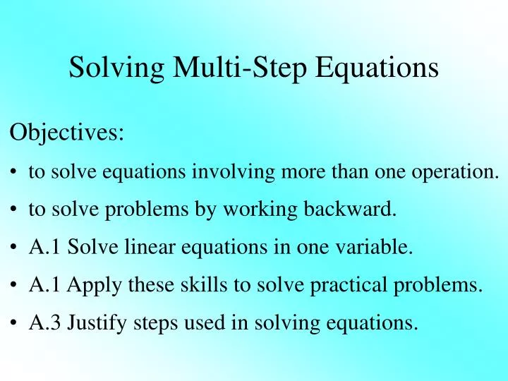 solving multi step equations