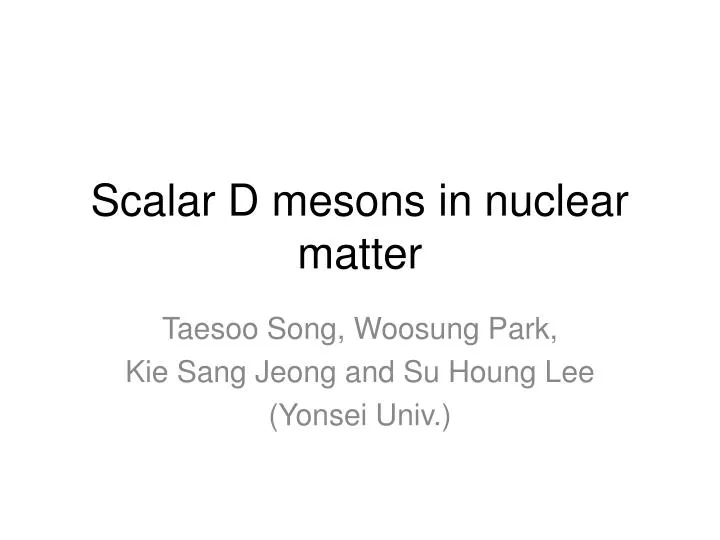 scalar d mesons in nuclear matter
