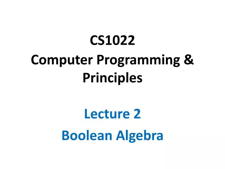 cs1022 computer programming principles