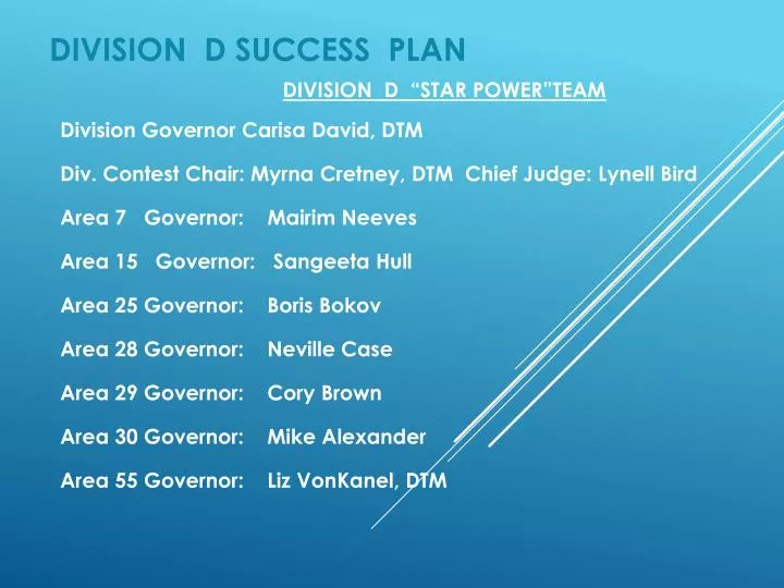 division d success plan