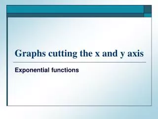 Graphs cutting the x and y axis