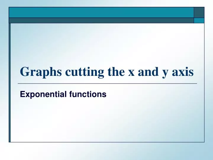 graphs cutting the x and y axis