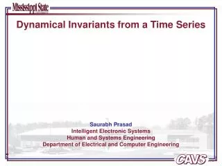 Dynamical Invariants from a Time Series