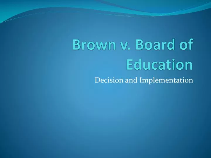 brown v board of education