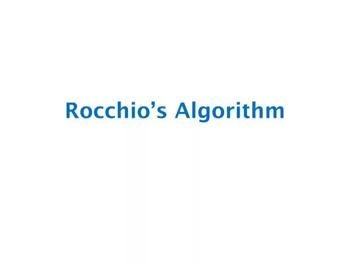 rocchio s algorithm