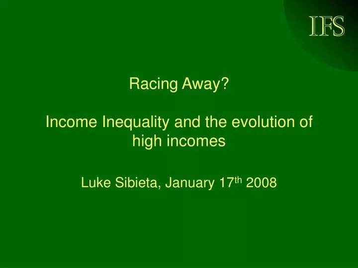 racing away income inequality and the evolution of high incomes