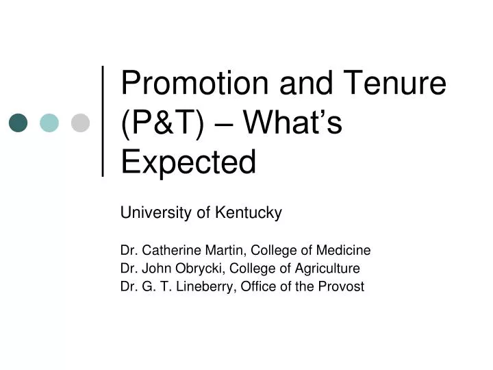 promotion and tenure p t what s expected