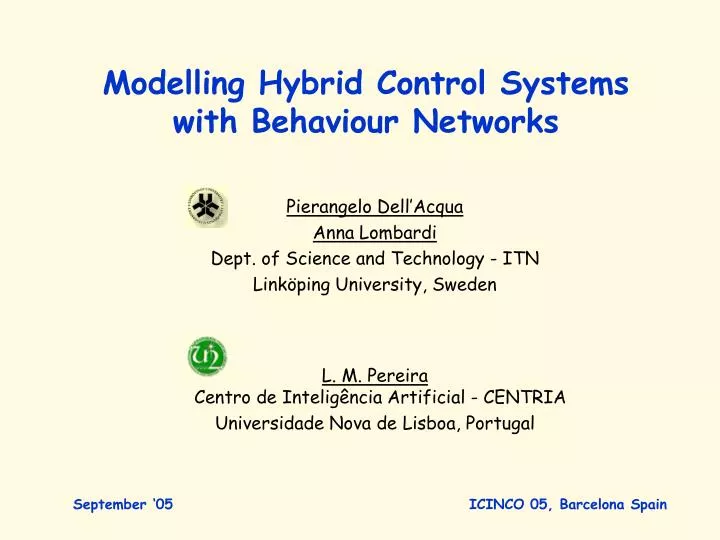 modelling hybrid control systems with behaviour networks