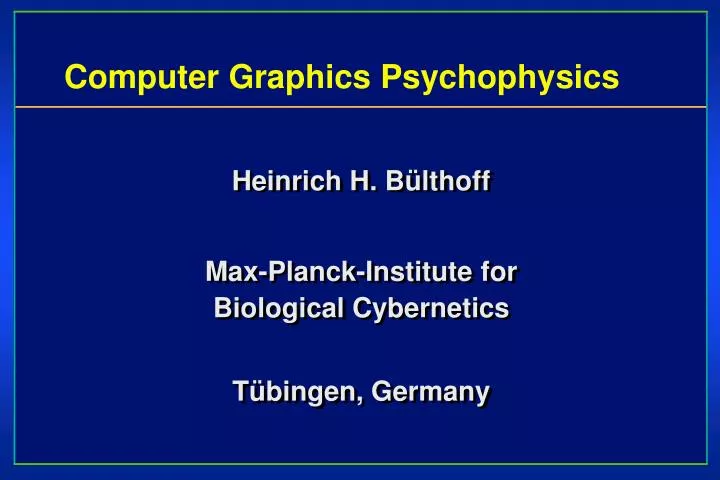 computer graphics psychophysics