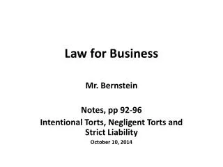 Law for Business