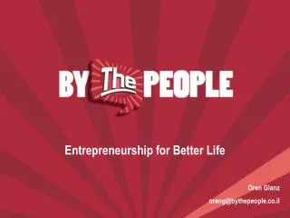 Entrepreneurship for Better Life
